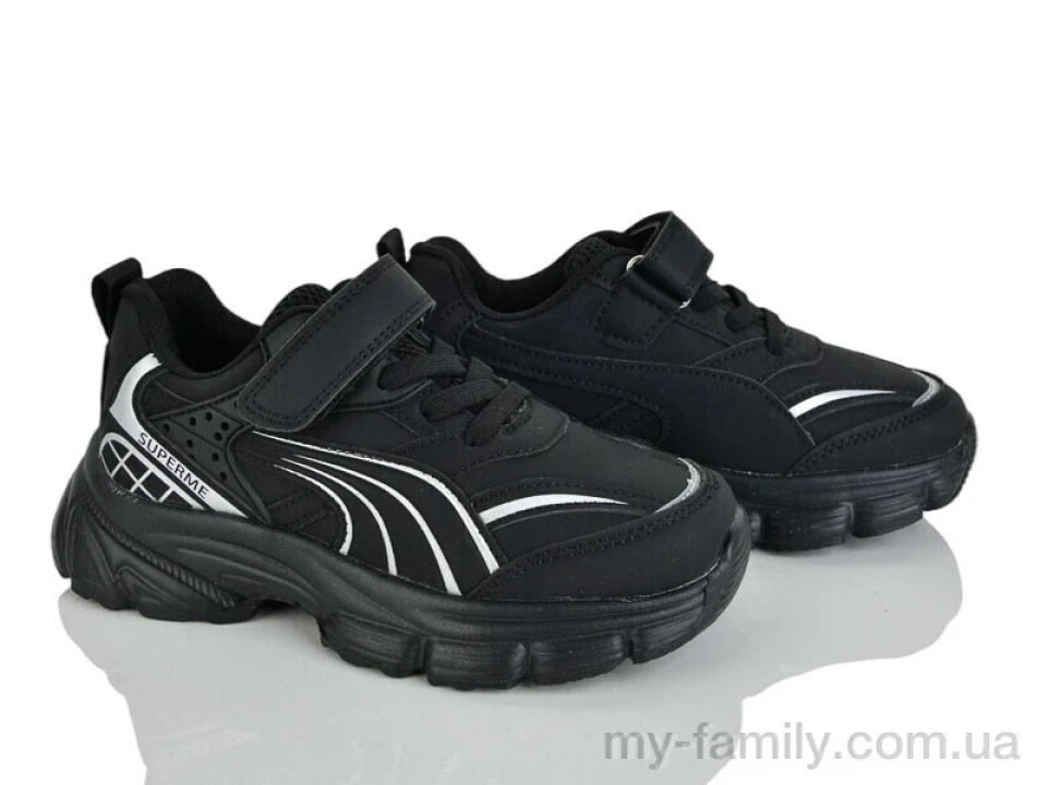 Кросівки штучна шкіра чорний діти унісекс, Дитячі кросівки оптом