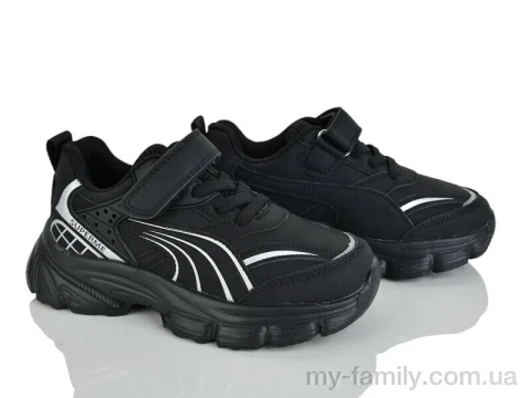 Кросівки штучна шкіра чорний діти унісекс, Дитячі кросівки оптом