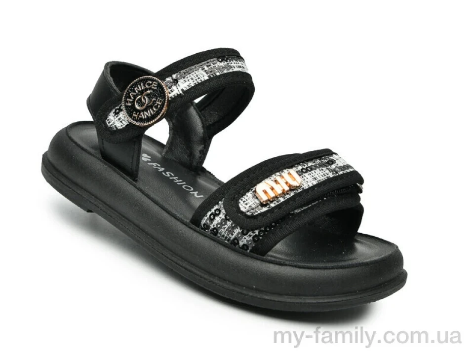 Босоніжки штучна шкіра-текстиль чорний діти дівчинка, Взуття оптом діти