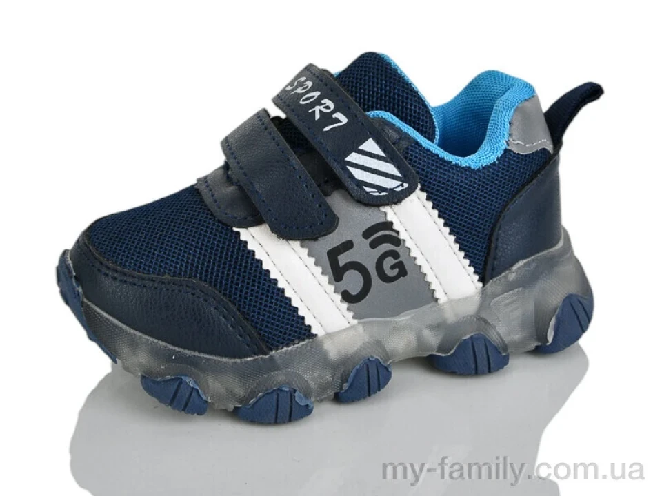 Кросівки штучна шкіра-текстиль синій діти хлопчик, Дитячі кросівки оптом