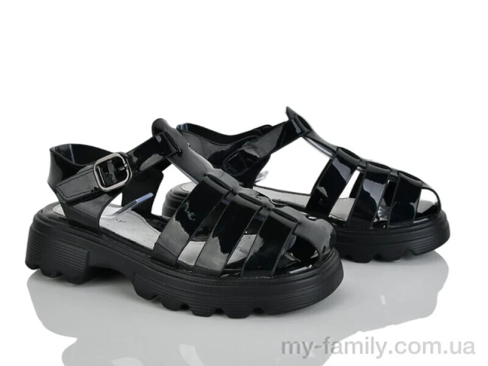 Босоніжки штучний лак чорний діти дівчинка, Взуття оптом діти