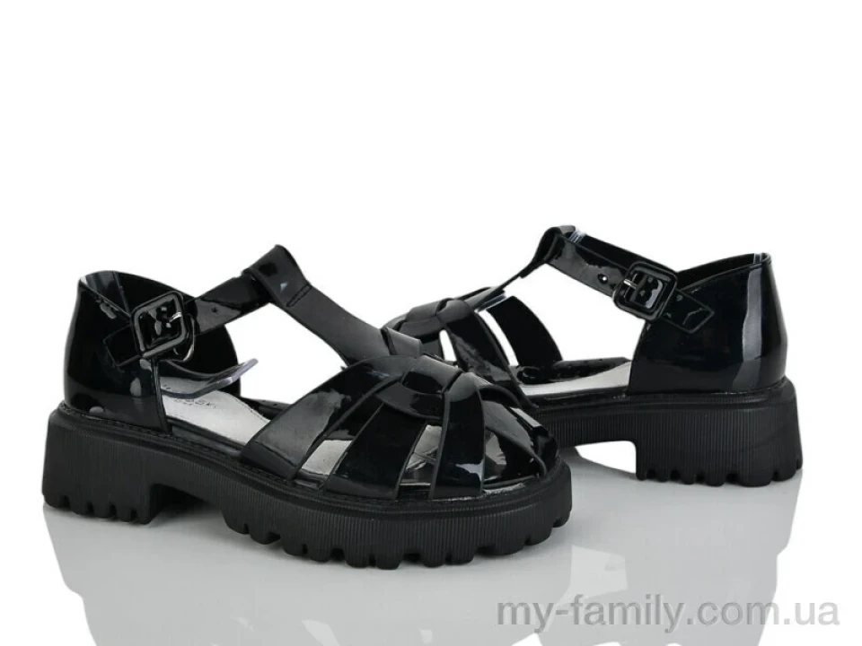 Босоніжки штучний лак чорний діти дівчинка, Взуття оптом діти