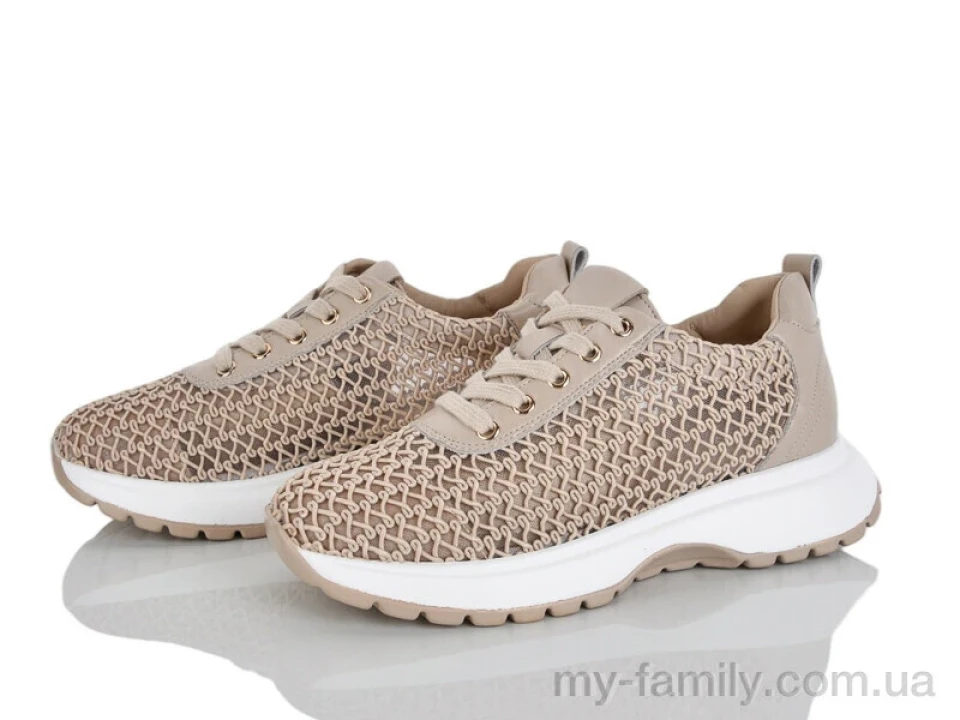 Кросівки штучна шкіра-текстиль коричневий жінки -, Жіночі кросівки оптом