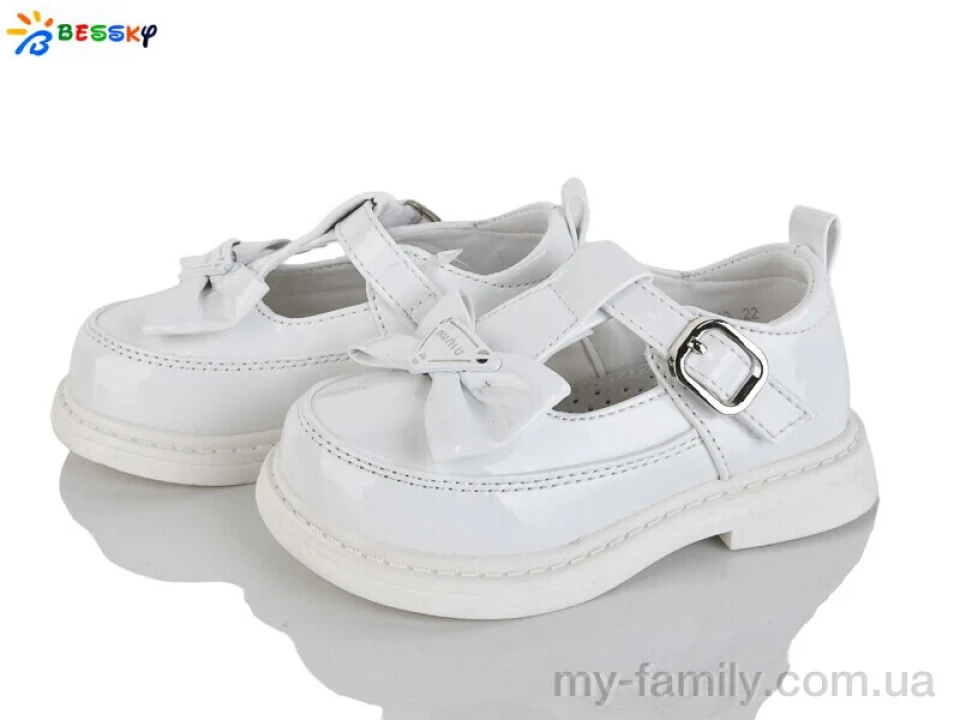 Туфлі штучний лак білий діти дівчинка, Дитячі туфлі оптом
