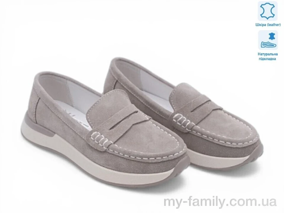 Туфлі натуральна шкіра сірий жінки -, Туфлі жіночі оптом