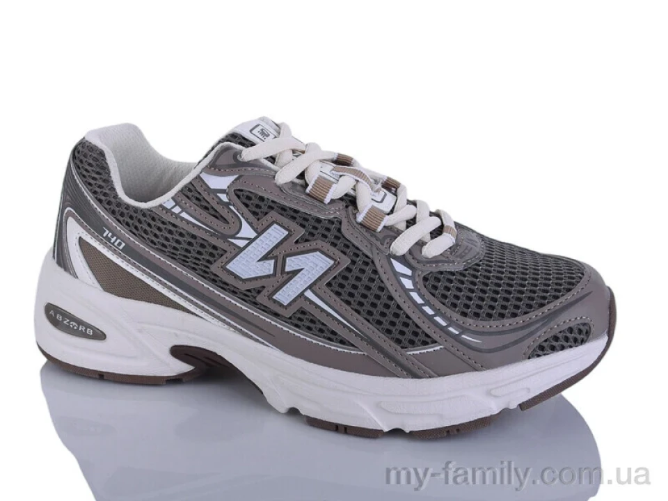 Кросівки штучна шкіра-текстиль коричневий жінки -, Жіночі кросівки оптом