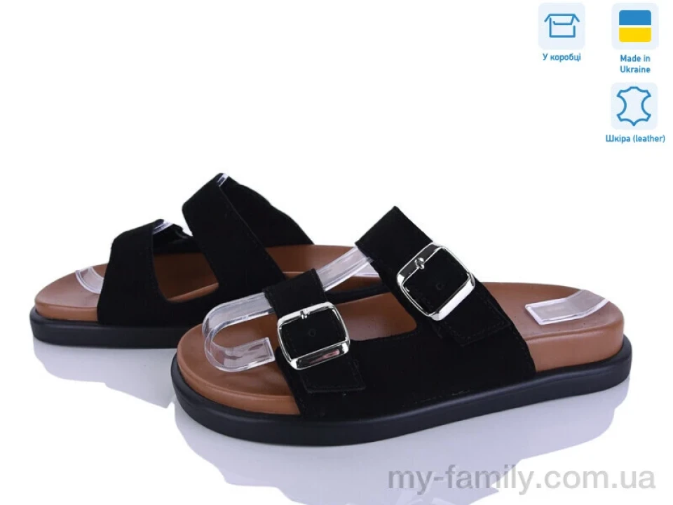 Шльопанці натуральна замша чорний жінки -, Жіночі шльопанці оптом