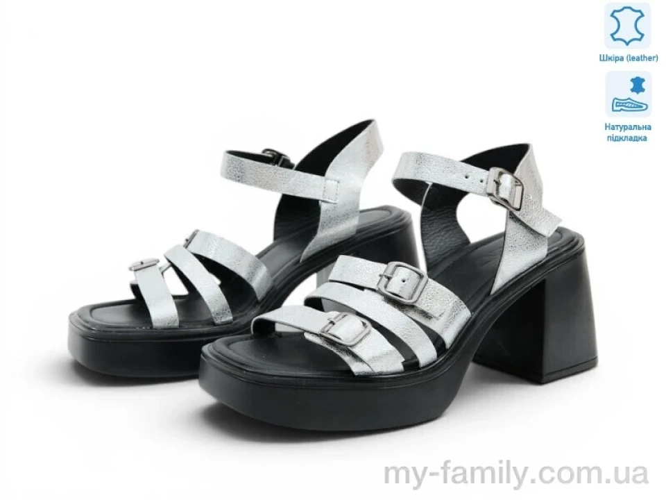 Босоніжки натуральна шкіра срібний жінки -, Жіночі босоніжки оптом