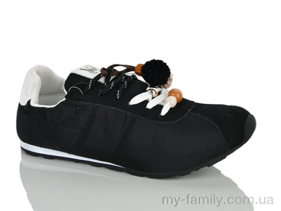 Кросівки штучна замша-плащівка чорний жінки -, Жіночі кросівки оптом