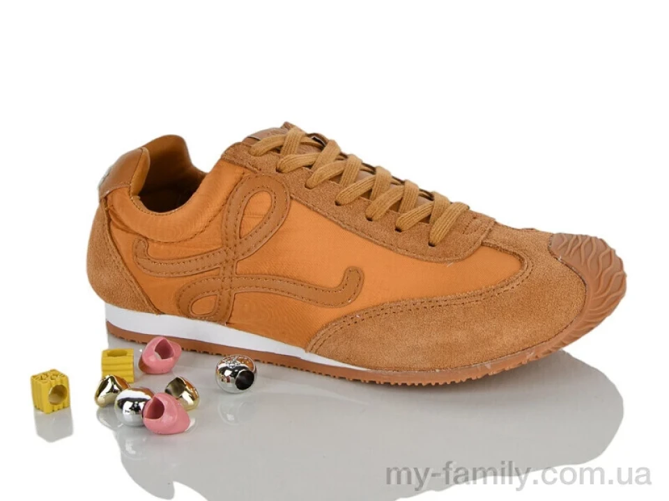 Кросівки штучна замша-плащівка camel жінки -, Жіночі кросівки оптом