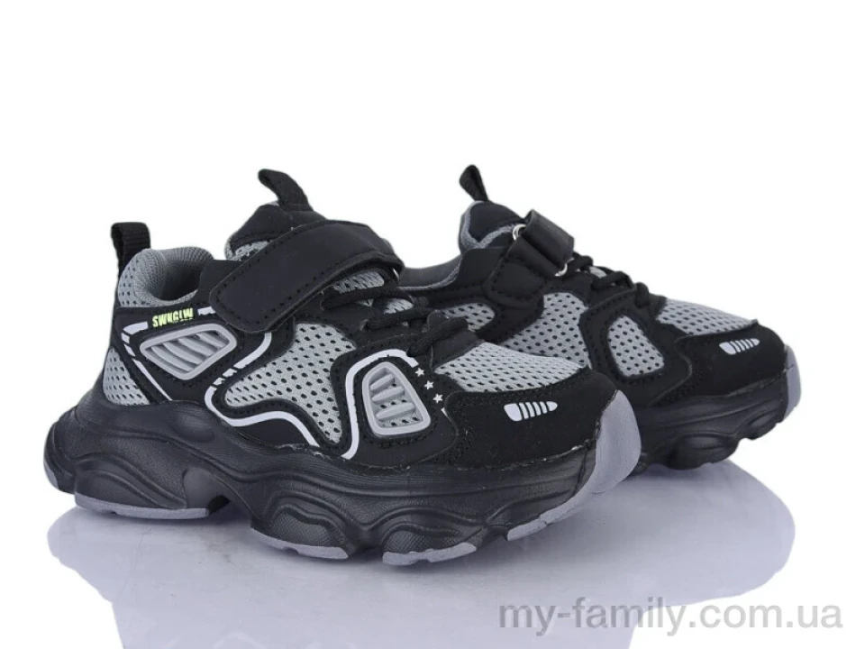 Кросівки штучна шкіра-текстиль чорний діти хлопчик, Дитячі кросівки оптом