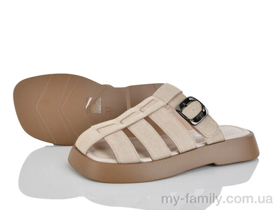 Шльопанці штучна замша бежевий жінки -, Жіночі шльопанці оптом